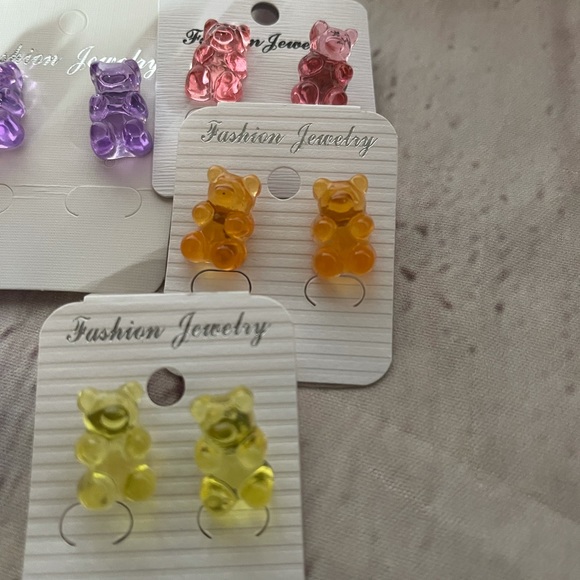 Colorful Retro Gummy Bear Stud Earrings Assorted Colors - Picture 6 of 6